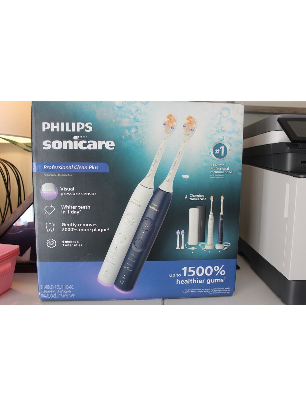 Philips Sonicare Professional Clean Plus Rechargeable Electric Toothbrush 2-Pack
